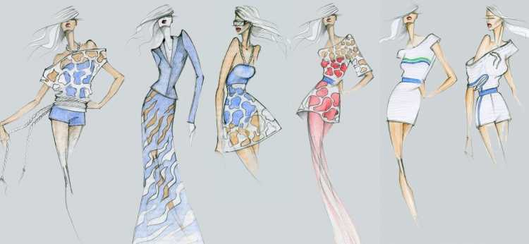 Эскизы одежды дизайнеров