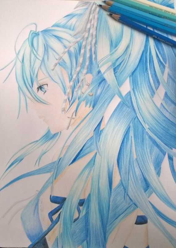 Рисования аниме Мику