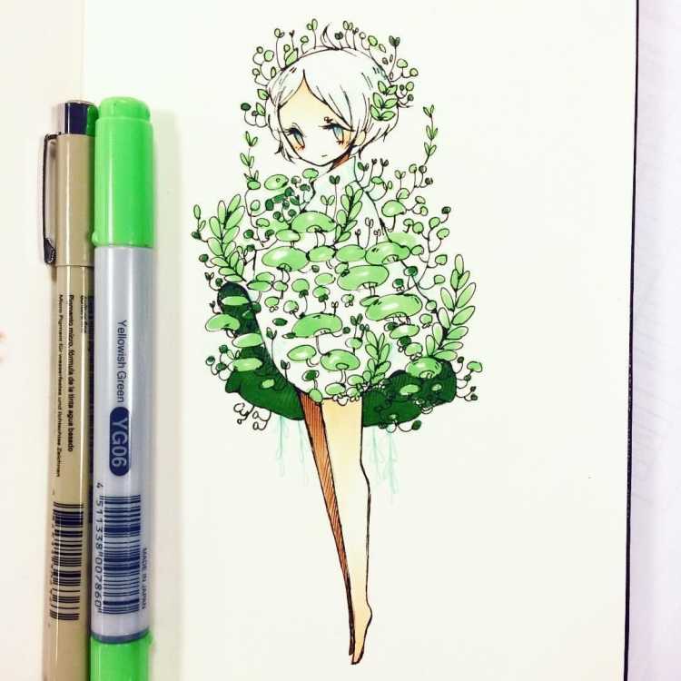 Наброски фломастером