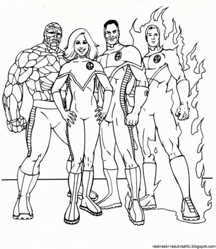 Фантастическая четвёрка раскраска