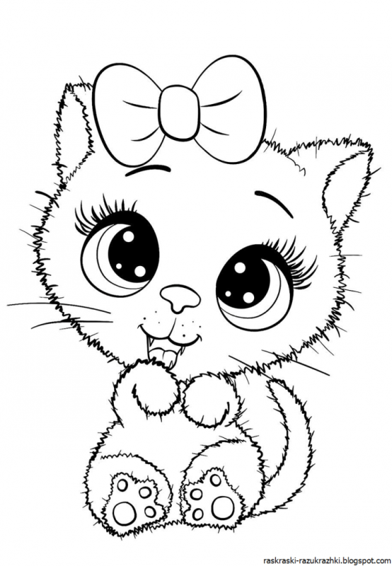 Кошка раскраска для детей