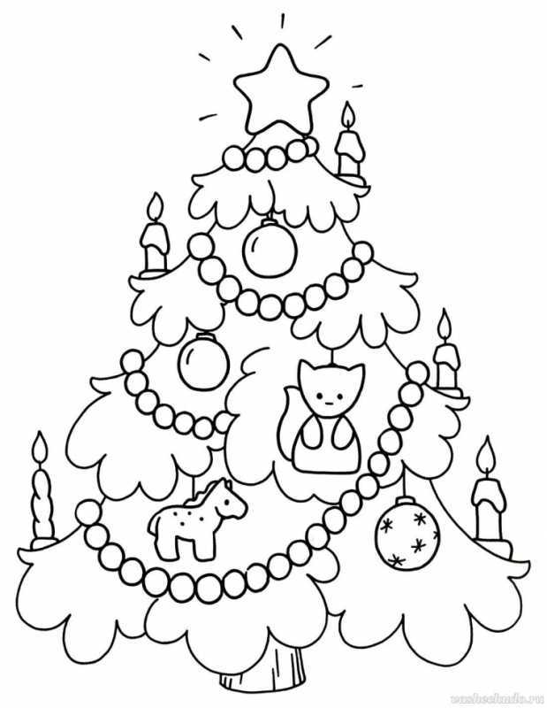 Новогодние рисунки для раскрашивания для детей 2021