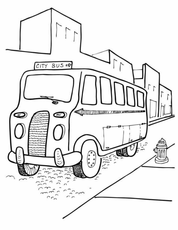 Автобус раскраска для детей