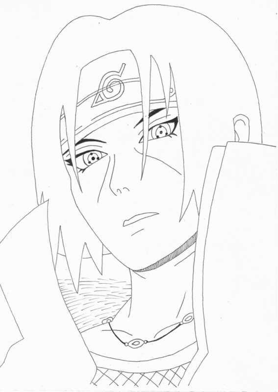 Наруто раскраска Итачи Учиха