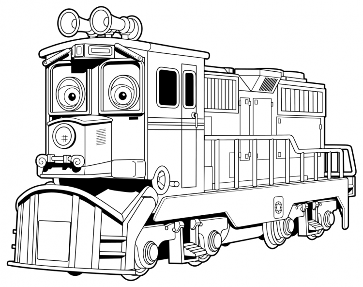 Раскраски. Паровоз