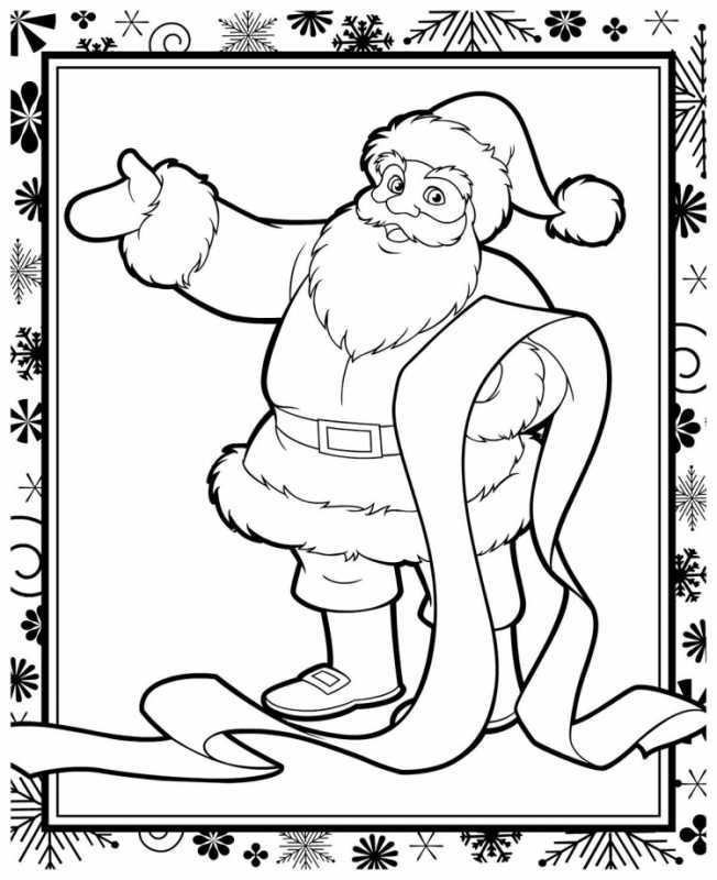 Дед Мороз раскраска для детей