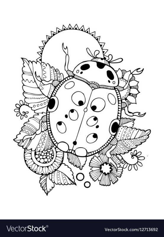 Божья коровка раскраска для малышей