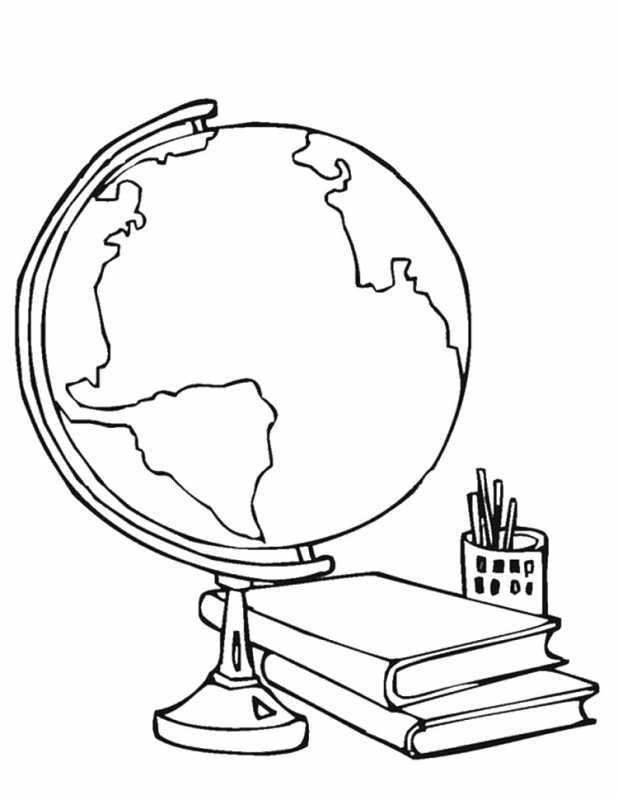 Раскраска школьный Глобус