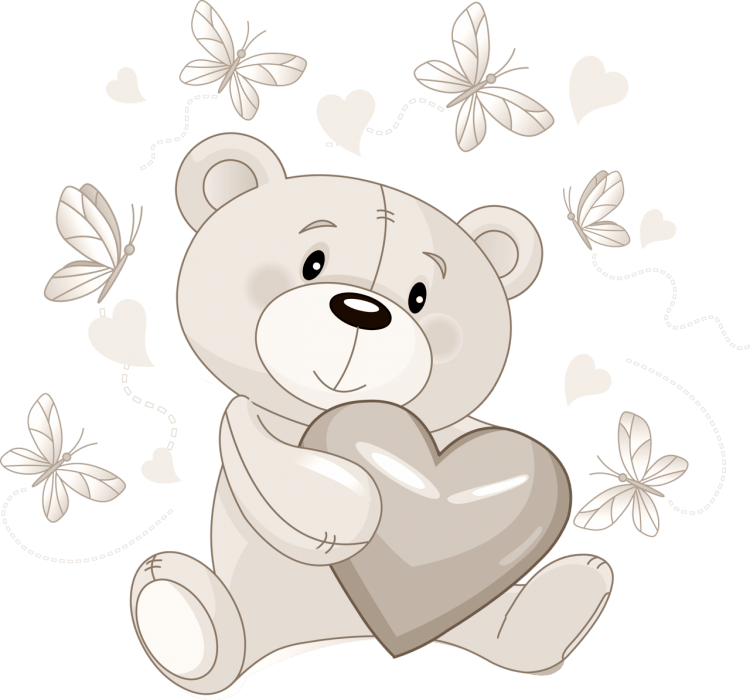 Мишка с бантиком рисунок