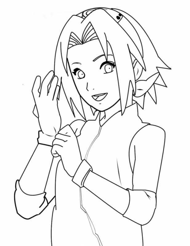 Раскраски аниме Наруто Сакура