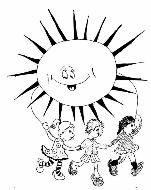 Раскраска летний отдых для детей