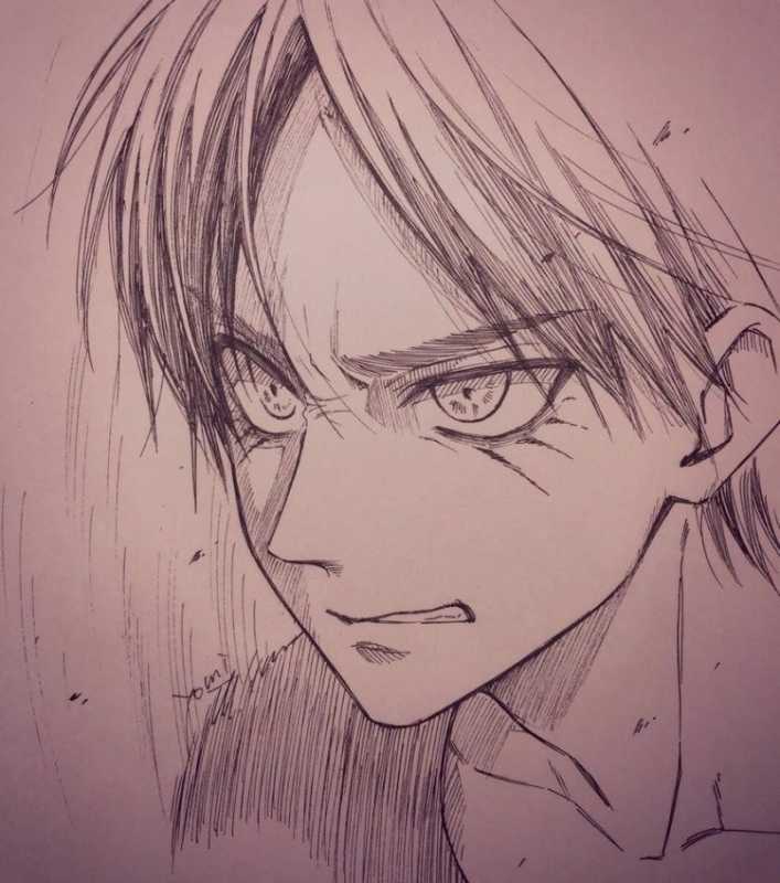 Эрен Йегер карандашом