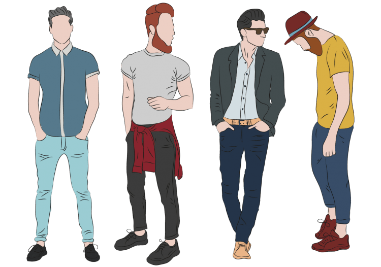 Люди с разными стилями одежды