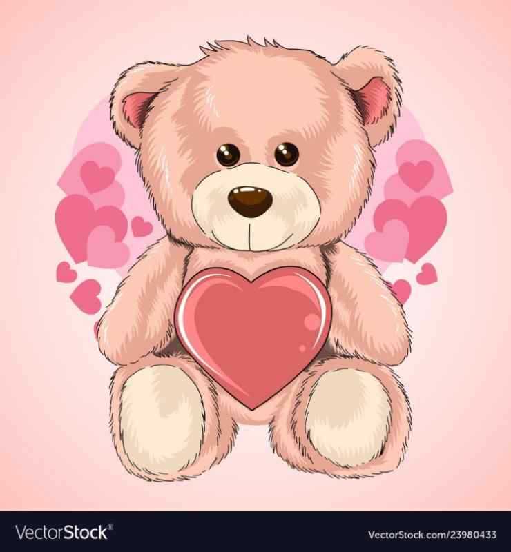 Мультяшный Медвежонок с сердечком