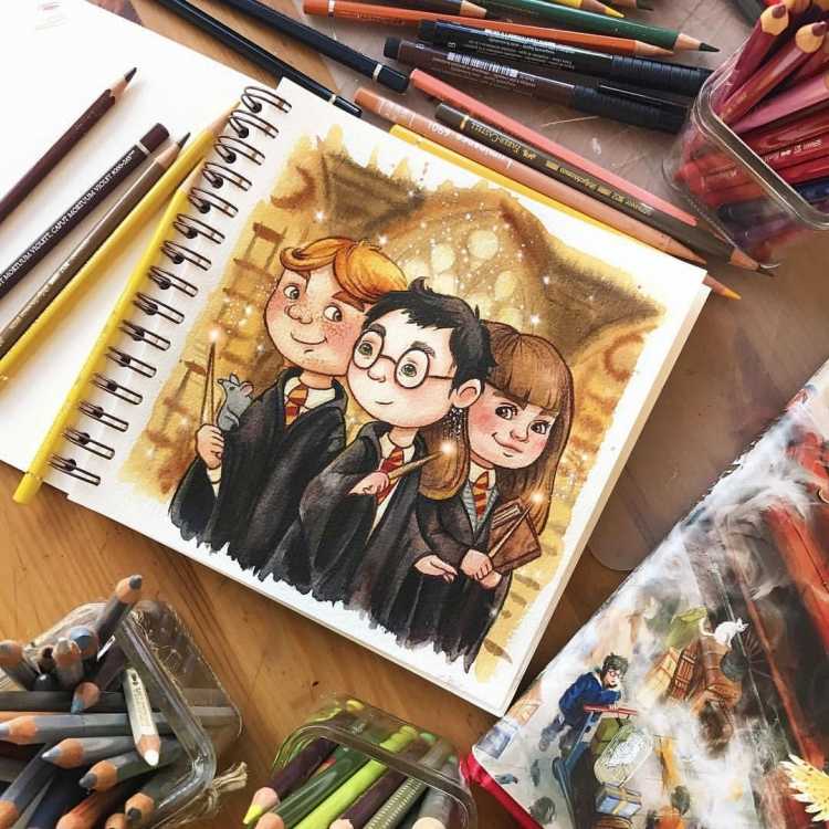 Скетчбук Гарри Поттер Гермиона