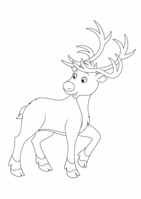 Раскраска олень антистресс легкая