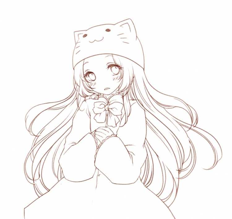 Аниме картинки не Раскрашенные для срисовки