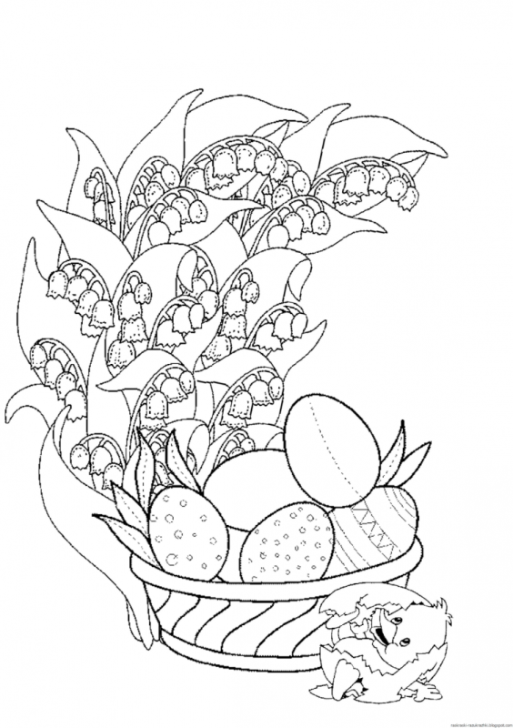 Раскраска Пасхальная композиция