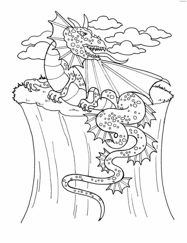 Рисунки драконов для раскрашивания