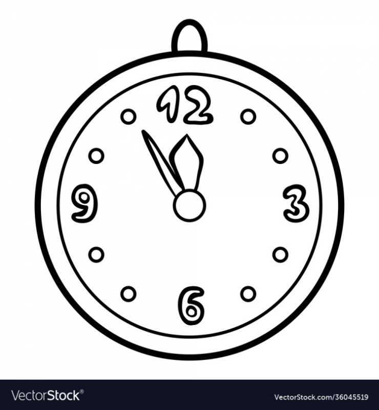 Часы без цифр раскраска