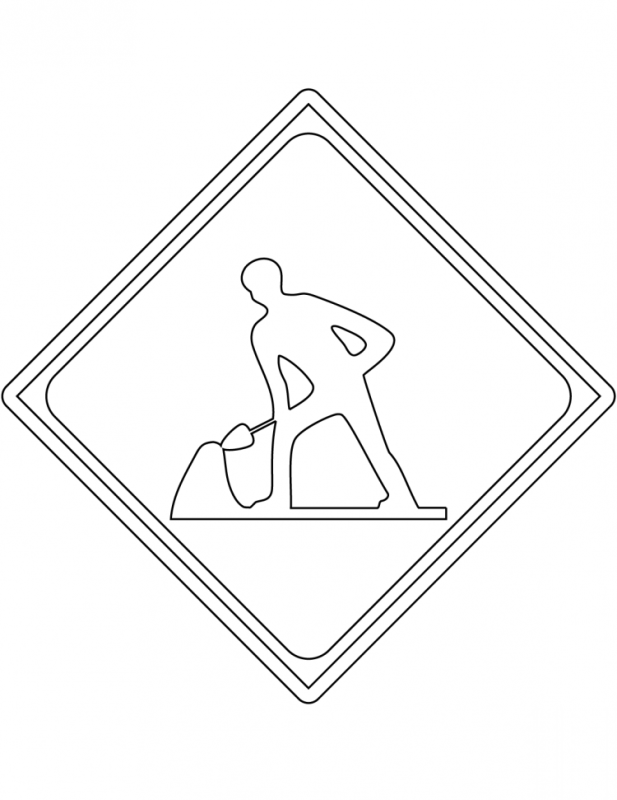 Знак остановка автобуса раскраска