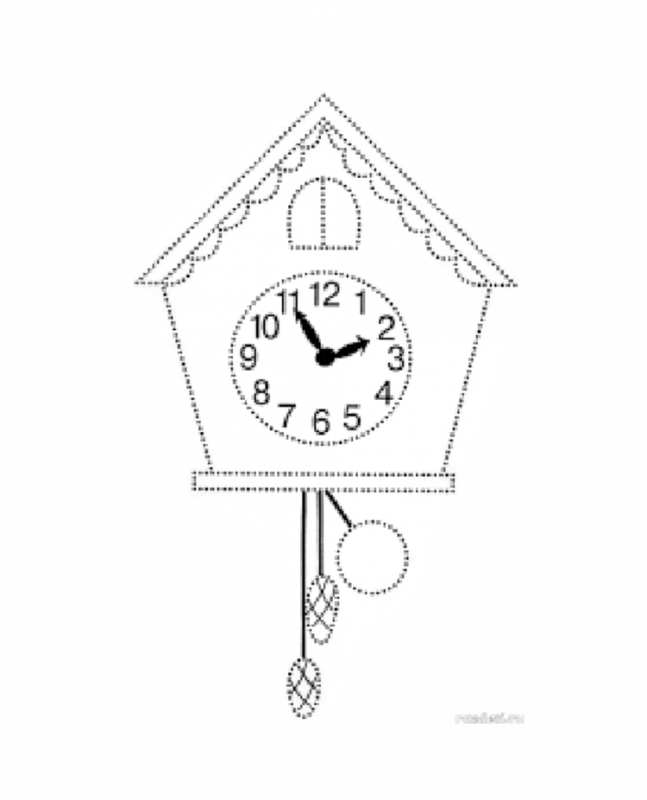 Часики раскраска