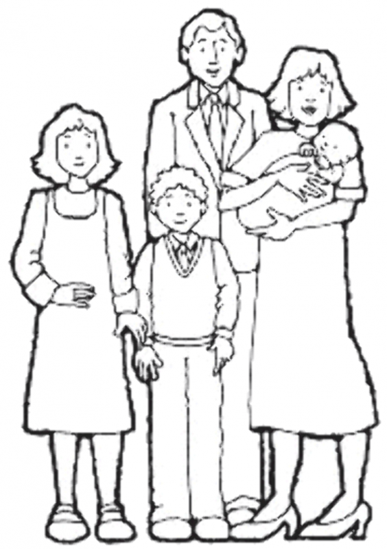 Семья раскраска для детей