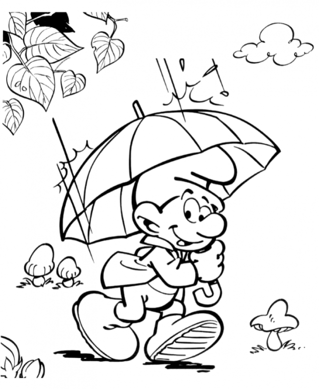 Осенний двор раскраска