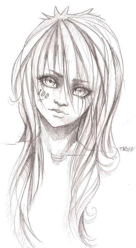 Нарисовать лицо аниме девушки