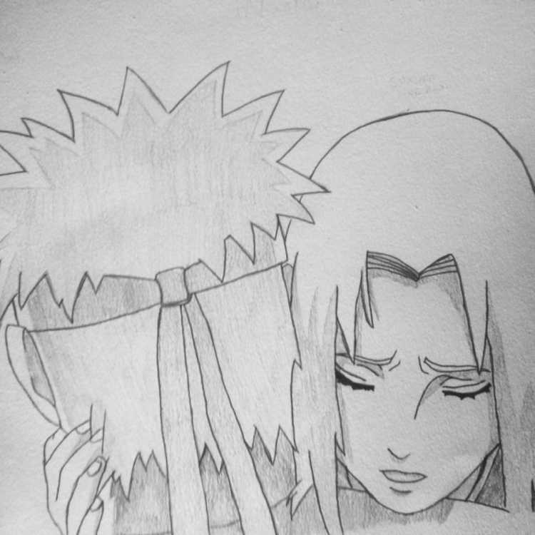 Сакура карандашом Наруто