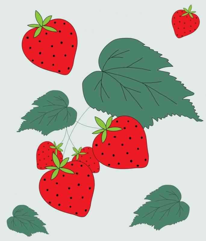 Нарисованная клубника маленькая