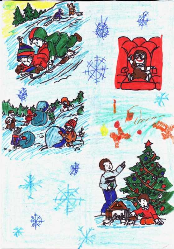 Рисование зимние каникулы