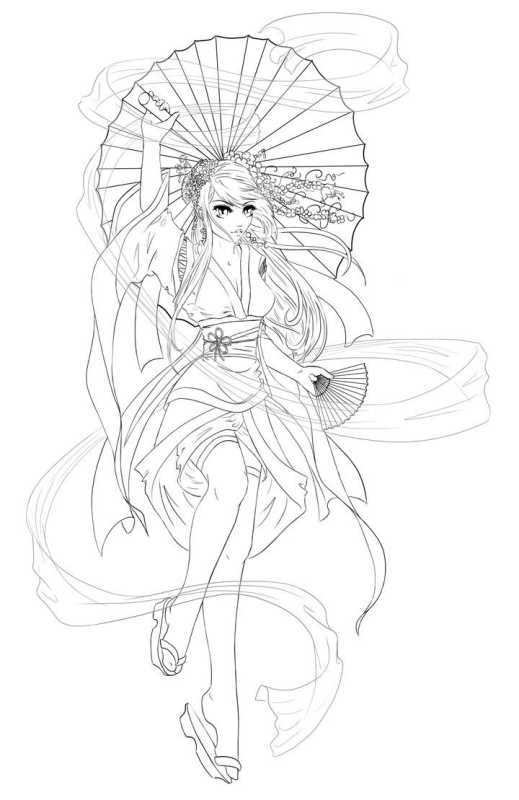 Раскраски антистресс для девочек аниме