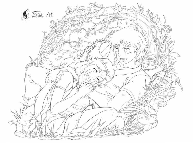 Наброски Миядзаки к принцессе Мононоке