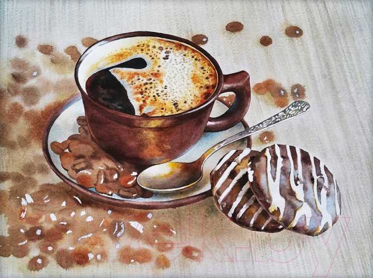 Алмазная живопись картина coffe