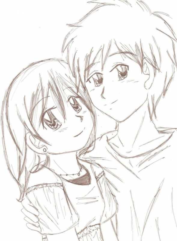 Аниме карандашом любовь