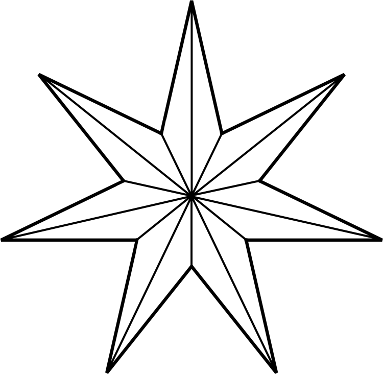 Центральная симметрия пятиконечной звезды