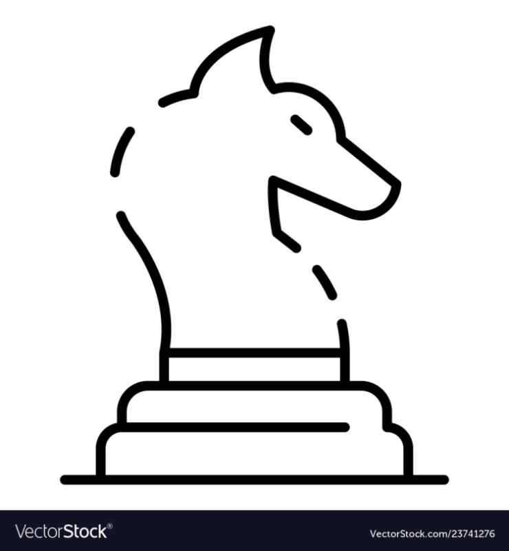 Шахматная фигура конь контур