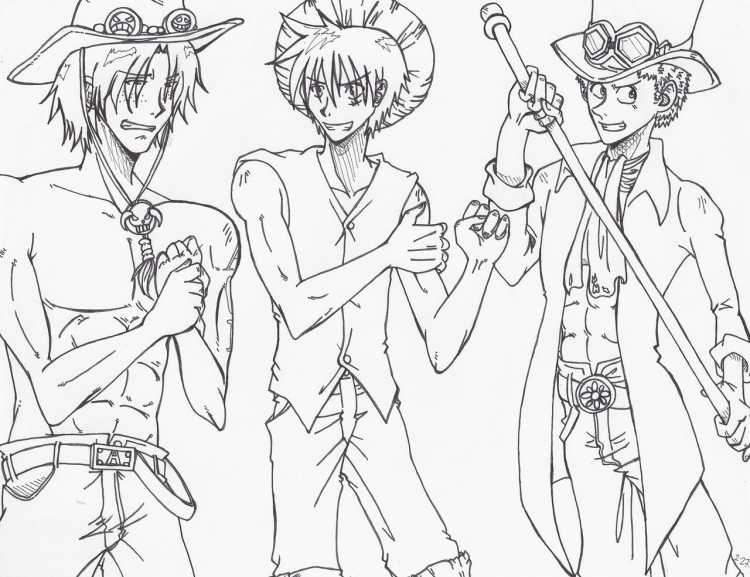 Ван Пис раскраска сабо