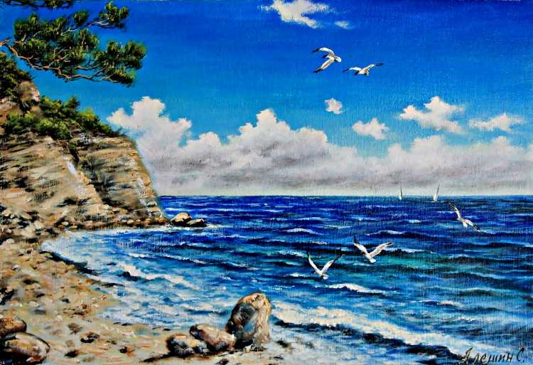 Картина берег море Михаил Эрисса