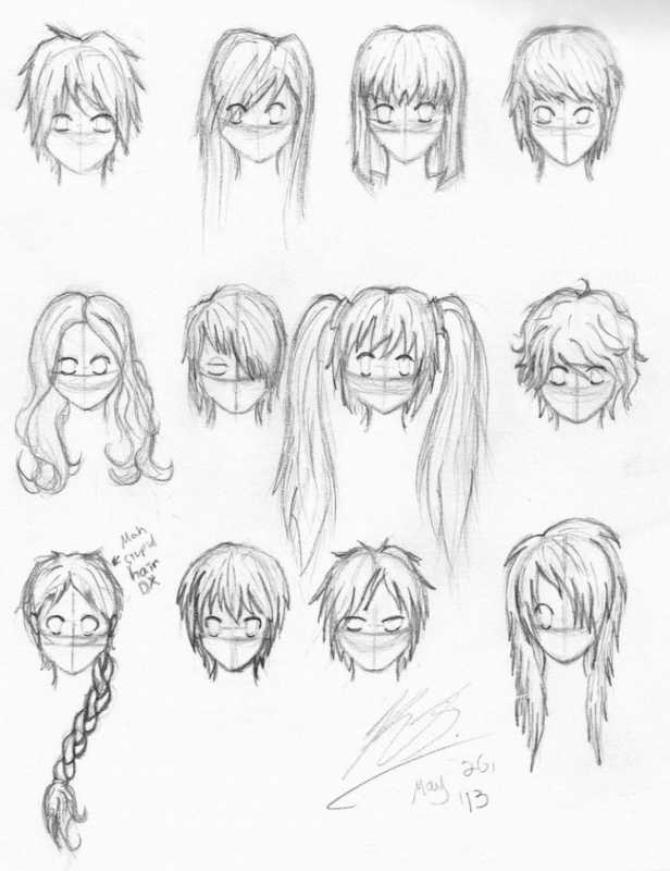 Скетчи причесок