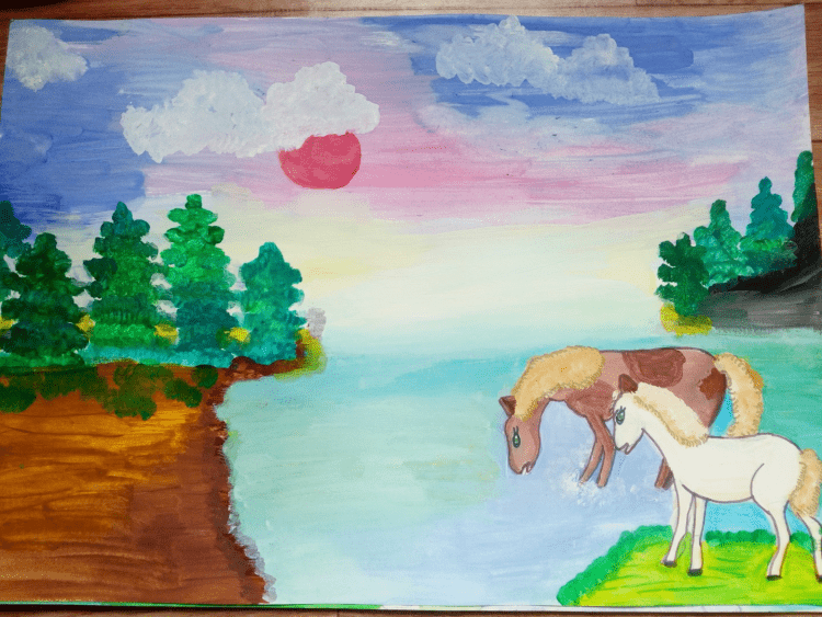 Рисунок на свободную тему природа