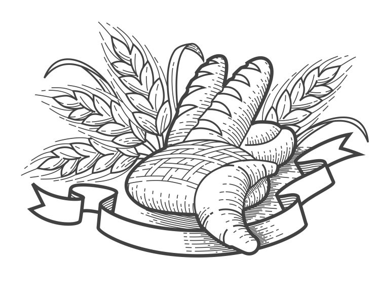 Хлеб раскраска