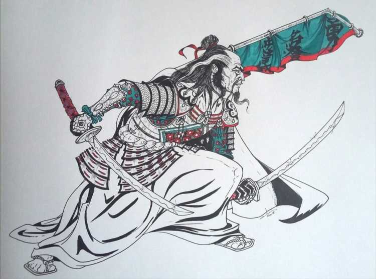Самурай зарисовка