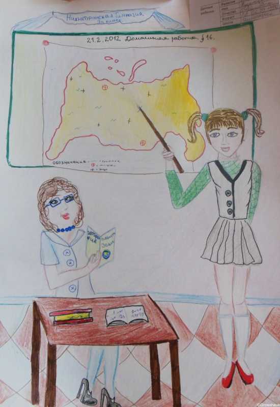 Рисунок про школу 4 класс