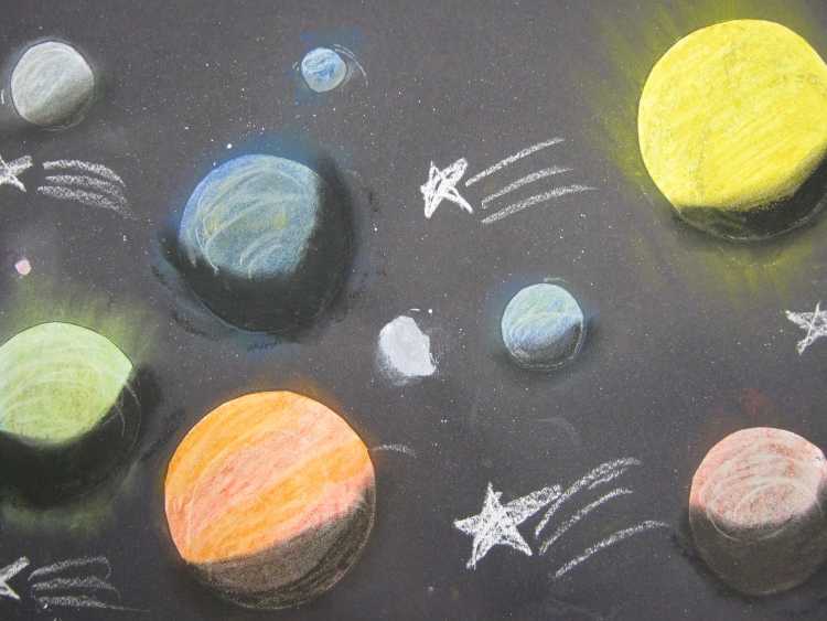 Солнечная система гуашью