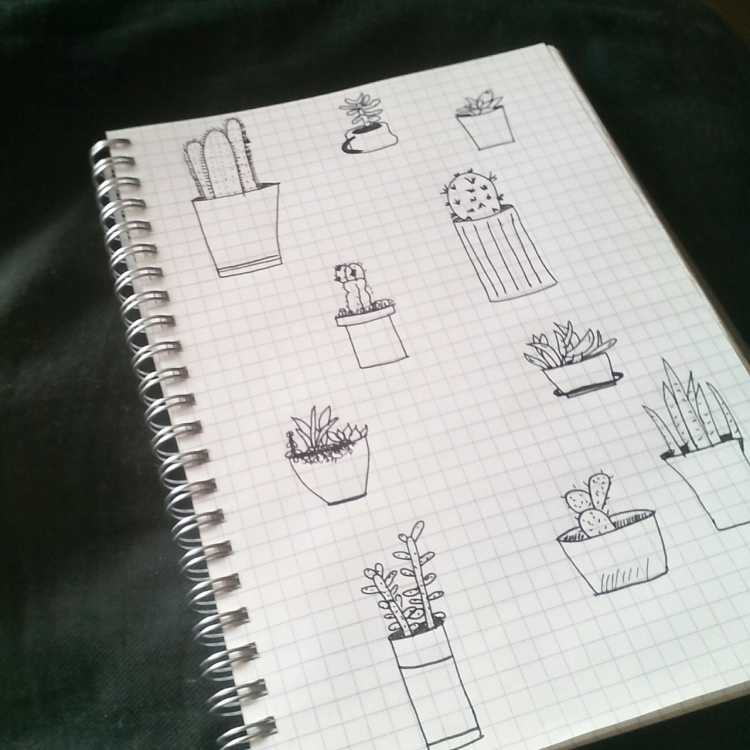 Рисунки для скетчбука по клеточкам