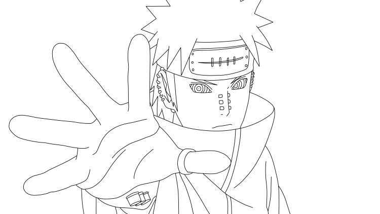 Наруто Яхико раскраска