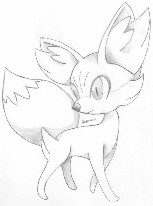 Раскраска покемон Феннекин