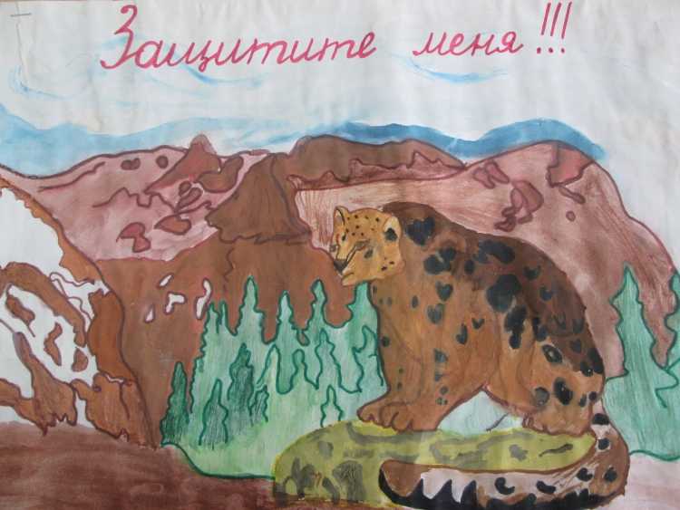 Рисунок в защиту животных из красной книги